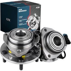 KAX 513124 Front Wheel Hub and Bearing Assembly 2Pcs for 1997-2005 Blazer 4WD/AWD,1997-2004 S10 4WD/ Sonoma 4WD,1997-2001 Jimmy 4WD Diamond Edition/Envoy/SL/SLE/SLS/SLT; Bravada,1998-2000 Hombre 4WD