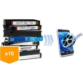 20 Pack - Video Tape Transfer and Digitization to MP4 Service (VHS, Hi8, MiniDV, Digital8, VHS-C, Beta, Audio) by Lotus Media
