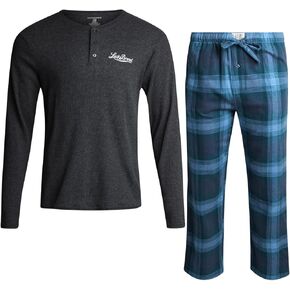 Lucky Brand Men's Pajama Set - 2 Piece Long Sleeve Crew Neck and Flannel Lounge Pants
