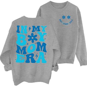 Mama Sweatshirts Women: Boy Mom Sweatshirt In My Boy Mom Era Sweatshirts Funny Mom Life Crewneck Pullover Tops