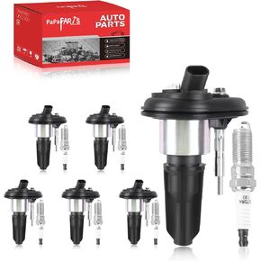 Set of 6 Ignition Coil Pack UF303 and Spark Plugs Compatible with GMC Canyon Envoy for Chevy Colorado Trailblazer for Buick Rainier for Hummer H3 for Isuzu i-370 for Oldsmobile for Saab 9-7x