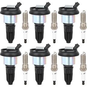 ECCPP UF303 6 ignition coils wilth 6 iridium Spark Plugs,for Oldsmobile Bravada 4.2L 2002-2004,for Isuzu i-370 3.7L 2007-2008,for i-350 3.5L 2006 UF303 UF-303 C1395 5c1392