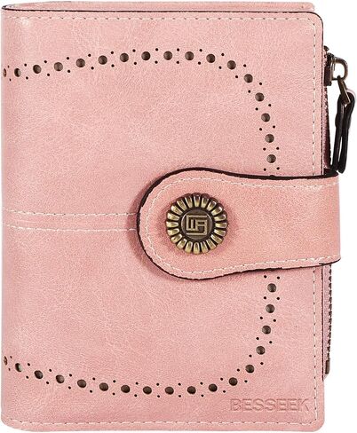 BESSEEK Womens Small Wallet Bifold Card Holder RFID Blocking Leather Wallets with Zipper Coin Pocket in Saudi Arabia