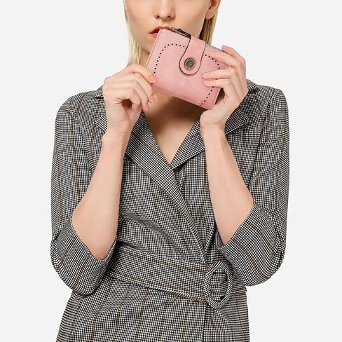 BESSEEK Womens Small Wallet Bifold Card Holder RFID Blocking Leather Wallets with Zipper Coin Pocket in Saudi Arabia