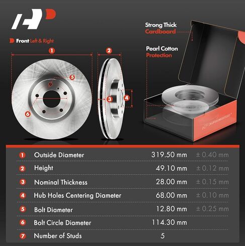 A-Premium Front and Rear Drilled and Slotted Disc Brake Rotors + Ceramic Pads Kit Compatible with Select Nissan Models - Altima 2006, Maxima 2004-2008, 12-PC Set in Saudi Arabia