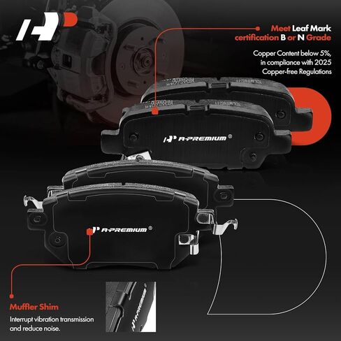 A-Premium Front and Rear Drilled and Slotted Disc Brake Rotors + Ceramic Pads Kit Compatible with Select Nissan Models - Altima 2006, Maxima 2004-2008, 12-PC Set in Saudi Arabia