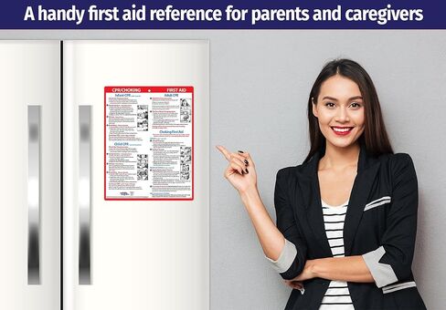 Safety Magnets by ZOCO - CPR & Choking Fridge Magnet - Updated CPR & Choking Guidelines - Heimlich Maneuver Laminated Card 8.5x11 for Infants Children & Adults in Saudi Arabia