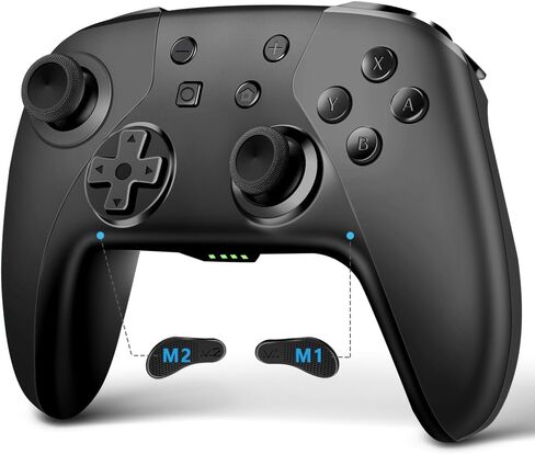 وحدة تحكم لاسلكية AceGamer لجهاز نينتندو سويتش/لايت/OLED/ويندوز، تصميم مخصص لوحدات تحكم نينتندو سويتش مع وظيفة الاستيقاظ/التربو/الاهتزاز/الأزرار الخلفية (أحمر وأزرق) in Saudi Arabia