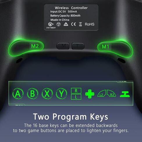 وحدة تحكم لاسلكية AceGamer لجهاز نينتندو سويتش/لايت/OLED/ويندوز، تصميم مخصص لوحدات تحكم نينتندو سويتش مع وظيفة الاستيقاظ/التربو/الاهتزاز/الأزرار الخلفية (أحمر وأزرق) in Saudi Arabia