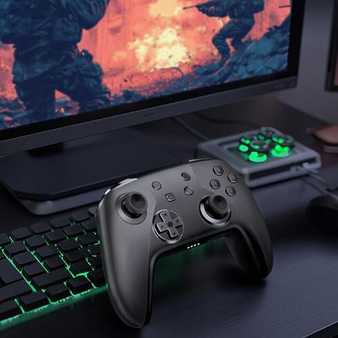 وحدة تحكم لاسلكية AceGamer لجهاز نينتندو سويتش/لايت/OLED/ويندوز، تصميم مخصص لوحدات تحكم نينتندو سويتش مع وظيفة الاستيقاظ/التربو/الاهتزاز/الأزرار الخلفية (أحمر وأزرق) in Saudi Arabia
