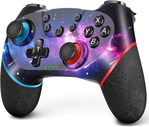 وحدة تحكم لاسلكية AceGamer لجهاز نينتندو سويتش/لايت/OLED/ويندوز، تصميم مخصص لوحدات تحكم نينتندو سويتش مع وظيفة الاستيقاظ/التربو/الاهتزاز/الأزرار الخلفية (أحمر وأزرق) in Saudi Arabia