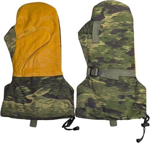 Winter Fleece Insulated Arctic Cold Weather Triger Finger Leather Mittens & Wool Liners in Kuwait