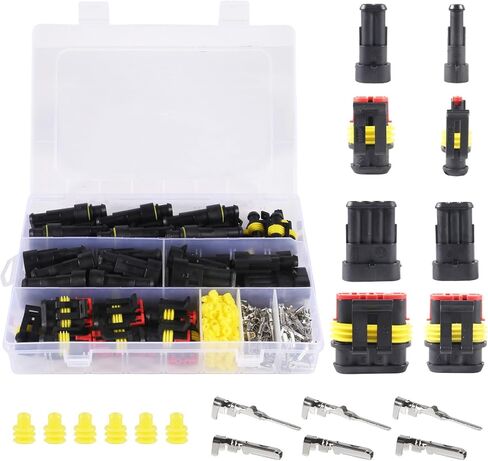 DIANN مقاوم للماء محطات موصل كهربائي للسيارة 352 قطعة مجموعة توصيل أسلاك كهربائية للسيارات 1/2/3/4 دبوس موصلات ذكر وأنثى in Kuwait