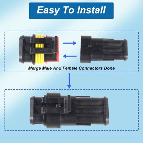 DIANN مقاوم للماء محطات موصل كهربائي للسيارة 352 قطعة مجموعة توصيل أسلاك كهربائية للسيارات 1/2/3/4 دبوس موصلات ذكر وأنثى in Kuwait