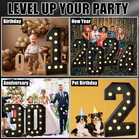 4FT Marquee Light up Numbers 80 Large Black Marquee Numbers for 80th Birthday Decorations Mosaic Numbers Frame Giant Cardboard Numbers with Light Bulbs Pre-Cut Cut-Out Foam Board DIY Anniversary Decor in Saudi Arabia