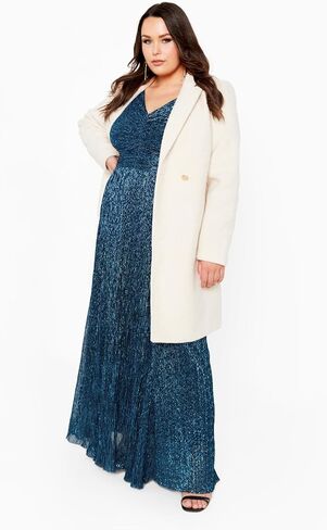 AVENUE Women's Plus Size Lucia Plisse Maxi Dress in Saudi Arabia