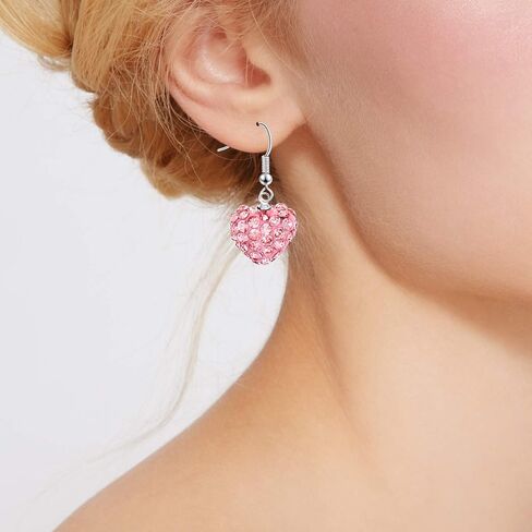 Hicarer 6 Pairs Valentines Day Earrings Heart Earrings for Women Rhinestone Dangle Earring for Women Valentines Gifts in Saudi Arabia