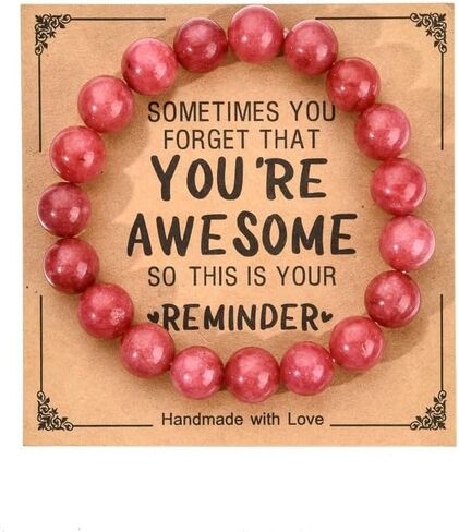 Pingyongchang Inspirational Bracelets for Women Natural Stone Crystal Relief Anxiety Yoga Chakra Bracelet Gifts for Birthday Christmas Mothers day Valentines Teacher Appreciation Friend Men in Kuwait