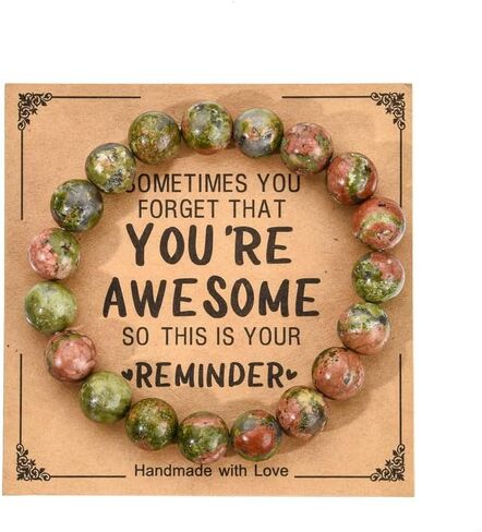Pingyongchang Inspirational Bracelets for Women Natural Stone Crystal Relief Anxiety Yoga Chakra Bracelet Gifts for Birthday Christmas Mothers day Valentines Teacher Appreciation Friend Men in Kuwait