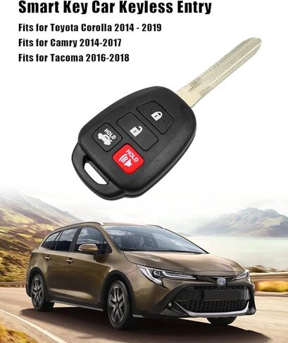 Key Fob for Toyota Corolla 2014-2019 for Toyota Camry 2014-2017 for Toyota Tacoma 2016-2018 4-Button Keyless Entry Remote Control Car Key Fob, FCC ID HYQ12BDM, HYQ12BEL2, Replace 89070-02880 H in Saudi Arabia