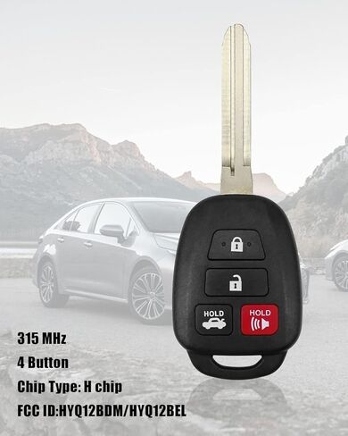 Key Fob for Toyota Corolla 2014-2019 for Toyota Camry 2014-2017 for Toyota Tacoma 2016-2018 4-Button Keyless Entry Remote Control Car Key Fob, FCC ID HYQ12BDM, HYQ12BEL2, Replace 89070-02880 H in Saudi Arabia