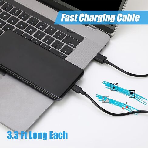 Kanayu 100 Pack USB Type C Cable Bulk Black Fast Charging Cable 3A Charger Cord Compatible with Galaxy S10 S9 S8 S20 S21 S23 Plus A52 A21 A32 A11 Note 10 9 8(3.3ft) in Kuwait