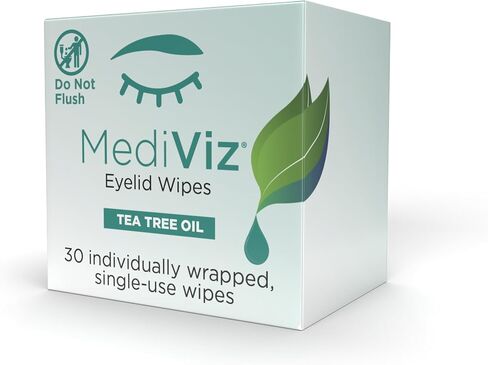 Tea Tree Eyelid Cleanser Wipes – 30 Single-Use Towelettes – Eyelash & Eyelid Wipes for Soothing Dry Eye Irritation, Demodex Removal & More​ in Saudi Arabia