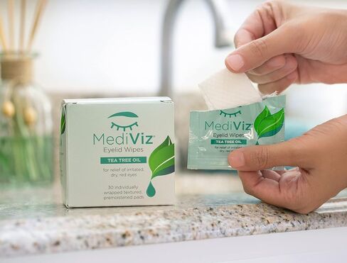 Tea Tree Eyelid Cleanser Wipes – 30 Single-Use Towelettes – Eyelash & Eyelid Wipes for Soothing Dry Eye Irritation, Demodex Removal & More​ in Saudi Arabia