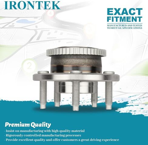 IRONTEK Front Wheel Hub and Bearing Assembly (5 Lugs W/ABS) Compatible for 2005-2014 Ford Mustang 2005-2007 Avanti 2 PCS 513221x2 in Saudi Arabia