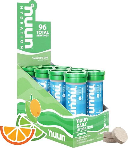 Nuun Hydration Vitamins Electrolyte Tablets, Blueberry Pomegranate, 5 Essential Electrolytes for Hydration + Vitamin A, B6, C, D, E, with Magnesium, Vegan, Non-GMO, 8 Pack (96 Servings) in Saudi Arabia