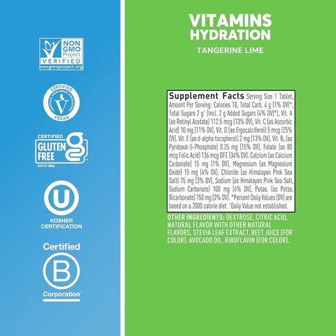 Nuun Hydration Vitamins Electrolyte Tablets, Blueberry Pomegranate, 5 Essential Electrolytes for Hydration + Vitamin A, B6, C, D, E, with Magnesium, Vegan, Non-GMO, 8 Pack (96 Servings) in Saudi Arabia
