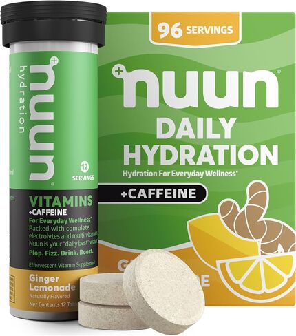 Nuun Hydration Vitamins Electrolyte Tablets, Blueberry Pomegranate, 5 Essential Electrolytes for Hydration + Vitamin A, B6, C, D, E, with Magnesium, Vegan, Non-GMO, 8 Pack (96 Servings) in Saudi Arabia