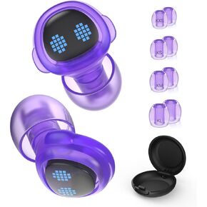 Ear Plugs for Kids (6-12 yrs) Adults with Small Ear Canals - Noise Reduction Reusable Earplugs, Ear Protection for Airplane, Focus, Concerts, Socializing, Sports, Noise Sensitivity, 8 Ear Tips, 26 dB
