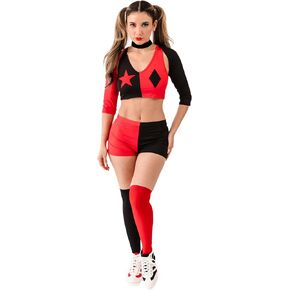Jester Costume - Woman Jester Harley Clown Cosplay Halloween Costume Outfit for Women