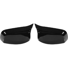 X AUTOHAUX Pair Car Exterior Rear View Mirror Covers Cap Replacement for BMW 5 Series E60 E61 E63 E64 2004-2007 Carbon Fiber Pattern