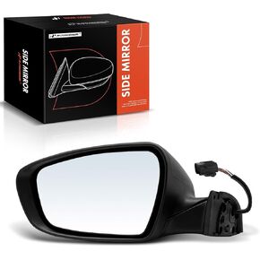 A-Premium Driver Side Power Door Mirror - Compatible with Kia Forte 2017 2018 - Heated Power Folding Black Outside Rear View Mirror w/Turn Signal and Puddle Light - Replace# 87610B0030