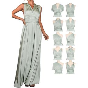 GORAIS Women Infinity Dress for Bridesmaid Long Evening Maxi Wrap Dress Convertible Prom Wedding Gown
