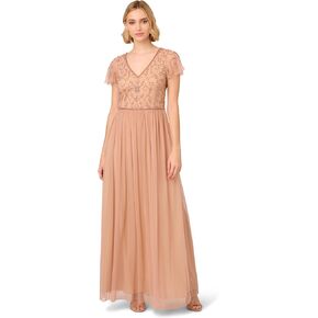 Adrianna Papell Women's Beaded Long Dress