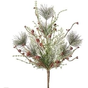 Roman Pine and Berry Tree Pick, 15-inch Height, Plastic