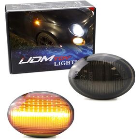 iJDMTOY Clear Lens Amber Full LED Fender Side Marker Light Kit Compatible With 2007-19 Fiat 500 500e 500c Abarth, Powered by 20-SMD LED, Replace OEM Sidemarker Lamps