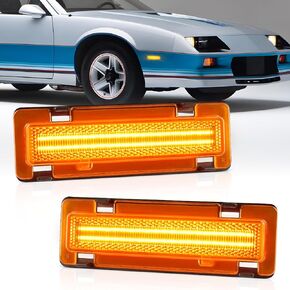 مصابيح LED للعلامات الجانبية الأمامية متوافقة مع Chevy Camaro 1982-1992، Pontiac Firebird 1982-1992 مصباح كهرماني للإشارة الجانبية لوقوف السيارات