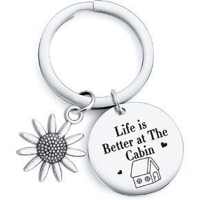 NOTHERS RSZOTW Cabin Lover Jewelry Camping Lover Keychain Husband Keychain Cabin Onwer Keychain Boat Gift Cabin Jewelry Father's Day Gift Cottage County Jewelry Dad Keychain Cabin Keychain