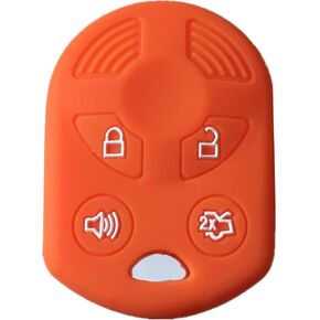 Rpkey Silicone Keyless Entry Remote Control Key Fob Cover Case protector Replacement Fit For Ford Lincoln Mercury OUCD6000022 164-R8046 164-R7040 CWTWB1U722 （Orange）