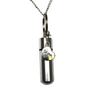 Mom Stainless Steel Urn,Cremation Jewelry for Men or Women,Mens Urn Jewelry,Urn Necklace,Mom Ash Necklace,Loss rememberance Sympathy Condolence Jewelry Gift