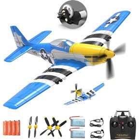 rcxsuv VOLANTEXRC Remote Control Aircraft,4-CH RC Plane,Ready to Fly P51Mustang,Mustang Radio Controlled Plane for Adult with X-Pilot Stabilization System, One Key Aerobatic, 2.4GHZ 6-AXIS Gyro