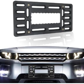 1 PC License Plate Frame, No Drill Front License Plate Bracket, US Regulations License Plate Holder, Car Bumper Licence Plate Frame Mount, Compatible with Most Car Models (Black)