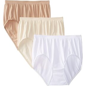 Bali Women's Comfort Revolution Seamless Underwear Brief Pack, Panties, Microfiber Stretch Underwear for Women, 3-Pack