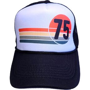 Coveted Goods Retro 75 Trucker Hat, 1975 Birthday Gift Hat for Man or Woman, 1975 Hat White, Black