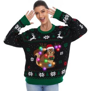 HSCTEK Light Up Women Christmas Sweater