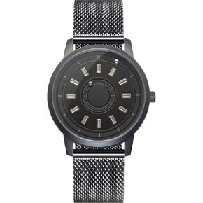 EUTOUR Men's Watch Magneto Watch Magnetic Watches Minimalist Unisex Quartz Watch with Stainless Steel Mesh Bracelet 40mm